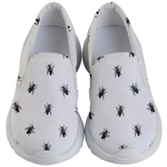 Housefly Drawing Motif Print Pattern Kids Lightweight Slip Ons by dflcprintsclothing