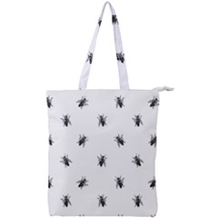 Housefly Drawing Motif Print Pattern Double Zip Up Tote Bag by dflcprintsclothing