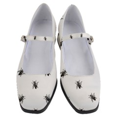 Housefly Drawing Motif Print Pattern Women s Mary Jane Shoes