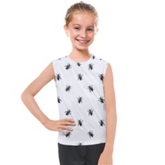 Housefly Drawing Motif Print Pattern Kids  Mesh Tank Top