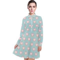 Stir Crazy For You - Blue  Long Sleeve Chiffon Shirt Dress