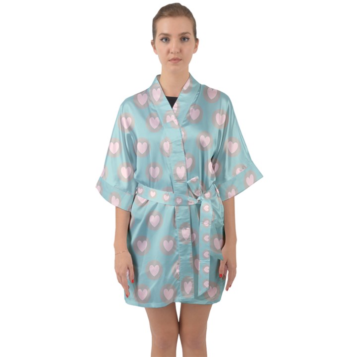 Stir Crazy For You - Blue  Half Sleeve Satin Kimono 