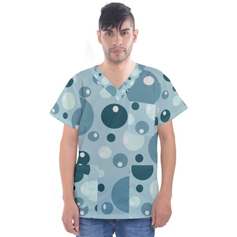 Agatonia Pattern Men s V-neck Scrub Top by MooMoosMumma