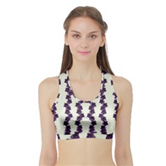 Blue Flowers Of Peace Small Of Love Sports Bra With Border by pepitasart