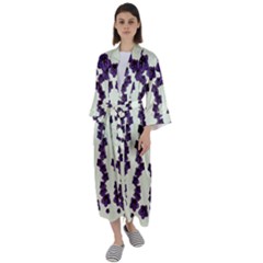 Blue Flowers Of Peace Small Of Love Maxi Satin Kimono by pepitasart