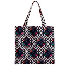 Boho Geometric Zipper Grocery Tote Bag