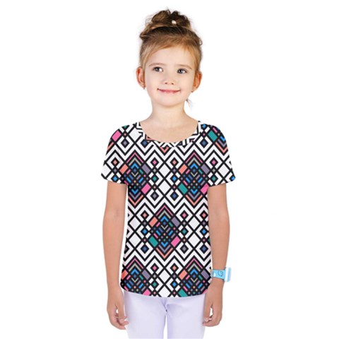 Boho Geometric Kids  One Piece Tee by tmsartbazaar