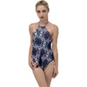 Boho Geometric Go with the Flow One Piece Swimsuit View1