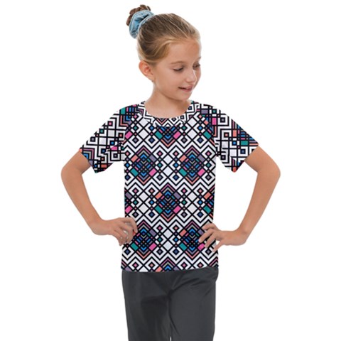 Boho Geometric Kids  Mesh Piece Tee by tmsartbazaar