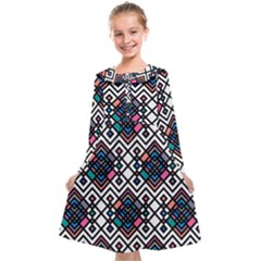 Boho Geometric Kids  Midi Sailor Dress