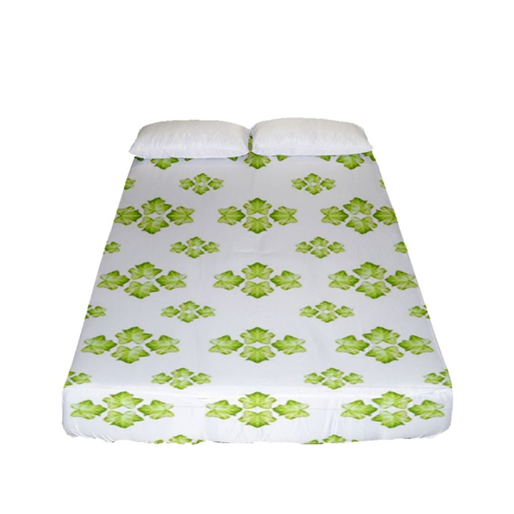 Bright Leaves Motif Print Pattern Design Fitted Sheet (Full/ Double Size)