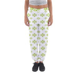 Bright Leaves Motif Print Pattern Design Women s Jogger Sweatpants by dflcprintsclothing