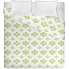 Bright Leaves Motif Print Pattern Design Duvet Cover Double Side (king Size)