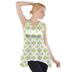 Bright Leaves Motif Print Pattern Design Side Drop Tank Tunic by dflcprintsclothing