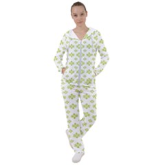 Bright Leaves Motif Print Pattern Design Women s Tracksuit by dflcprintsclothing