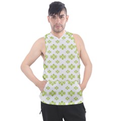 Bright Leaves Motif Print Pattern Design Men s Sleeveless Hoodie