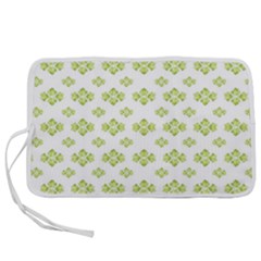 Bright Leaves Motif Print Pattern Design Pen Storage Case (l) by dflcprintsclothing