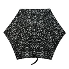 Ethnic Black And White Geometric Print Mini Folding Umbrellas by dflcprintsclothing