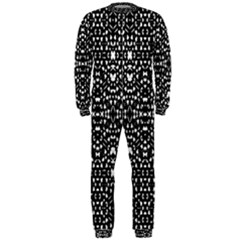 Ethnic Black And White Geometric Print Onepiece Jumpsuit (men)  by dflcprintsclothing