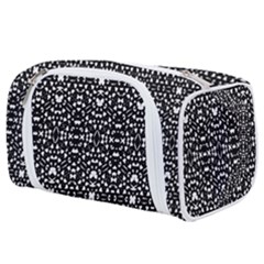 Ethnic Black And White Geometric Print Toiletries Pouch by dflcprintsclothing