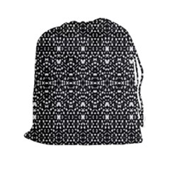 Ethnic Black And White Geometric Print Drawstring Pouch (2xl) by dflcprintsclothing