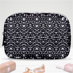 Ethnic Black And White Geometric Print Make Up Pouch (small) by dflcprintsclothing