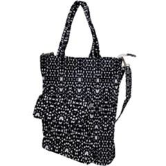 Ethnic Black And White Geometric Print Shoulder Tote Bag by dflcprintsclothing