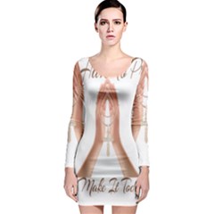 Panther World Limited Edition Prayer  Long Sleeve Bodycon Dress by Pantherworld143