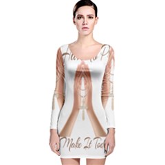 Panther World Limited Edition Prayer  Long Sleeve Velvet Bodycon Dress by Pantherworld143