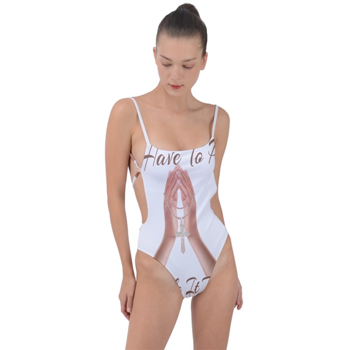 Panther World Limited Edition Prayer  Tie Strap One Piece Swimsuit