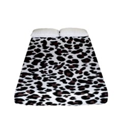 Leopard Spots, White, Brown Black, Animal Fur Print Fitted Sheet (full/ Double Size) by Casemiro