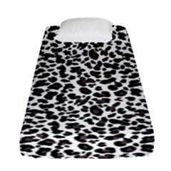 Leopard Spots, White, Brown Black, Animal Fur Print Fitted Sheet (single Size) by Casemiro