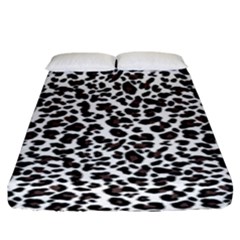 Leopard Spots, White, Brown Black, Animal Fur Print Fitted Sheet (king Size) by Casemiro