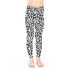 Leopard Spots, White, Brown Black, Animal Fur Print Kids  Leggings by Casemiro