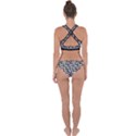 Leopard spots, white, brown black, animal fur print Cross Back Hipster Bikini Set View2