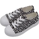 Leopard spots, white, brown black, animal fur print Kids  Low Top Canvas Sneakers View2