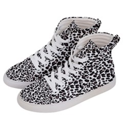 Leopard Spots, White, Brown Black, Animal Fur Print Women s Hi-top Skate Sneakers by Casemiro