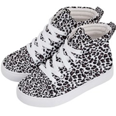 Leopard Spots, White, Brown Black, Animal Fur Print Kids  Hi-top Skate Sneakers by Casemiro