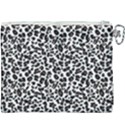 Leopard spots, white, brown black, animal fur print Canvas Cosmetic Bag (XXXL) View2