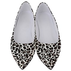 Leopard Spots, White, Brown Black, Animal Fur Print Women s Low Heels by Casemiro