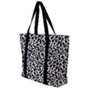 Leopard spots, white, brown black, animal fur print Zip Up Canvas Bag View1