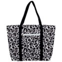 Leopard spots, white, brown black, animal fur print Zip Up Canvas Bag View3