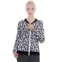 Leopard spots, white, brown black, animal fur print Casual Zip Up Jacket View1