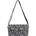 Leopard spots, white, brown black, animal fur print Removable Strap Clutch Bag View1