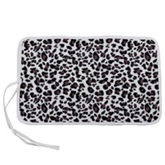 Leopard Spots, White, Brown Black, Animal Fur Print Pen Storage Case (l) by Casemiro