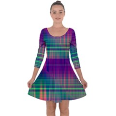 Glitch Quarter Sleeve Skater Dress