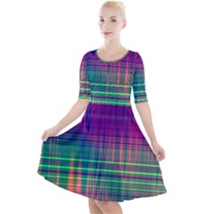 Glitch Quarter Sleeve A-line Dress