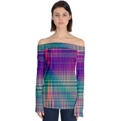 Glitch Off Shoulder Long Sleeve Top by Angelandspot