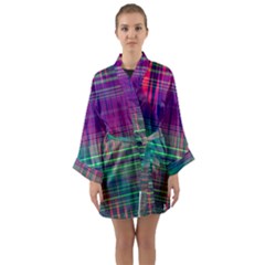 Glitch Long Sleeve Satin Kimono by Angelandspot