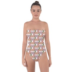 Squares And Diamonds Tie Back One Piece Swimsuit by tmsartbazaar